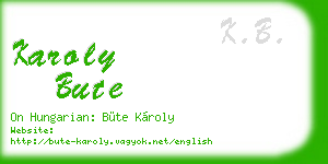 karoly bute business card